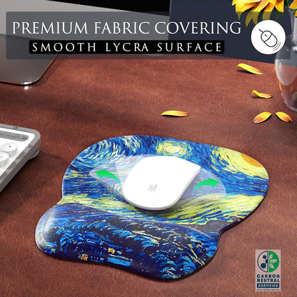 Ergonomic Gel Mouse Pad with Wrist Rest – Non-Slip Base, Smooth Lycra Surface (9.4" x 8.1")