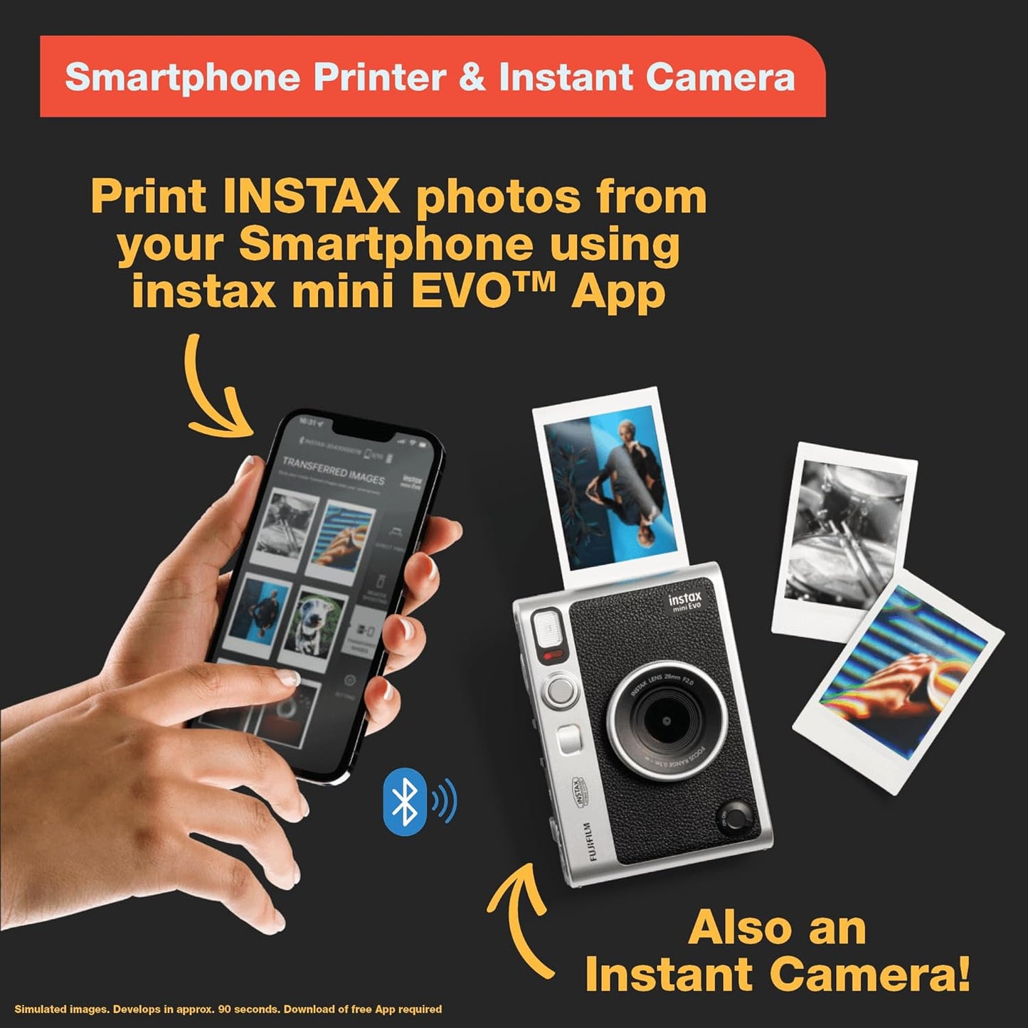 Fujifilm INSTAX Mini Evo Hybrid Instant Camera - Brown