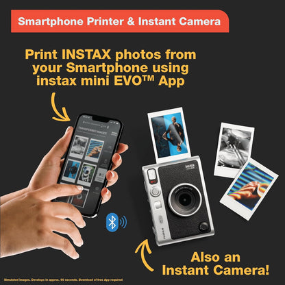 Fujifilm INSTAX Mini Evo Hybrid Instant Camera - Brown