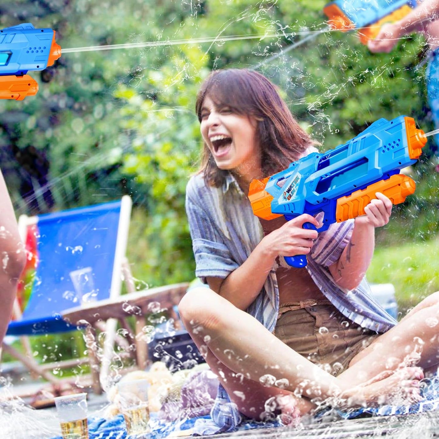 2-Pack Super Water Guns 1200CC High Capacity Water Blasters for Kids & Adults