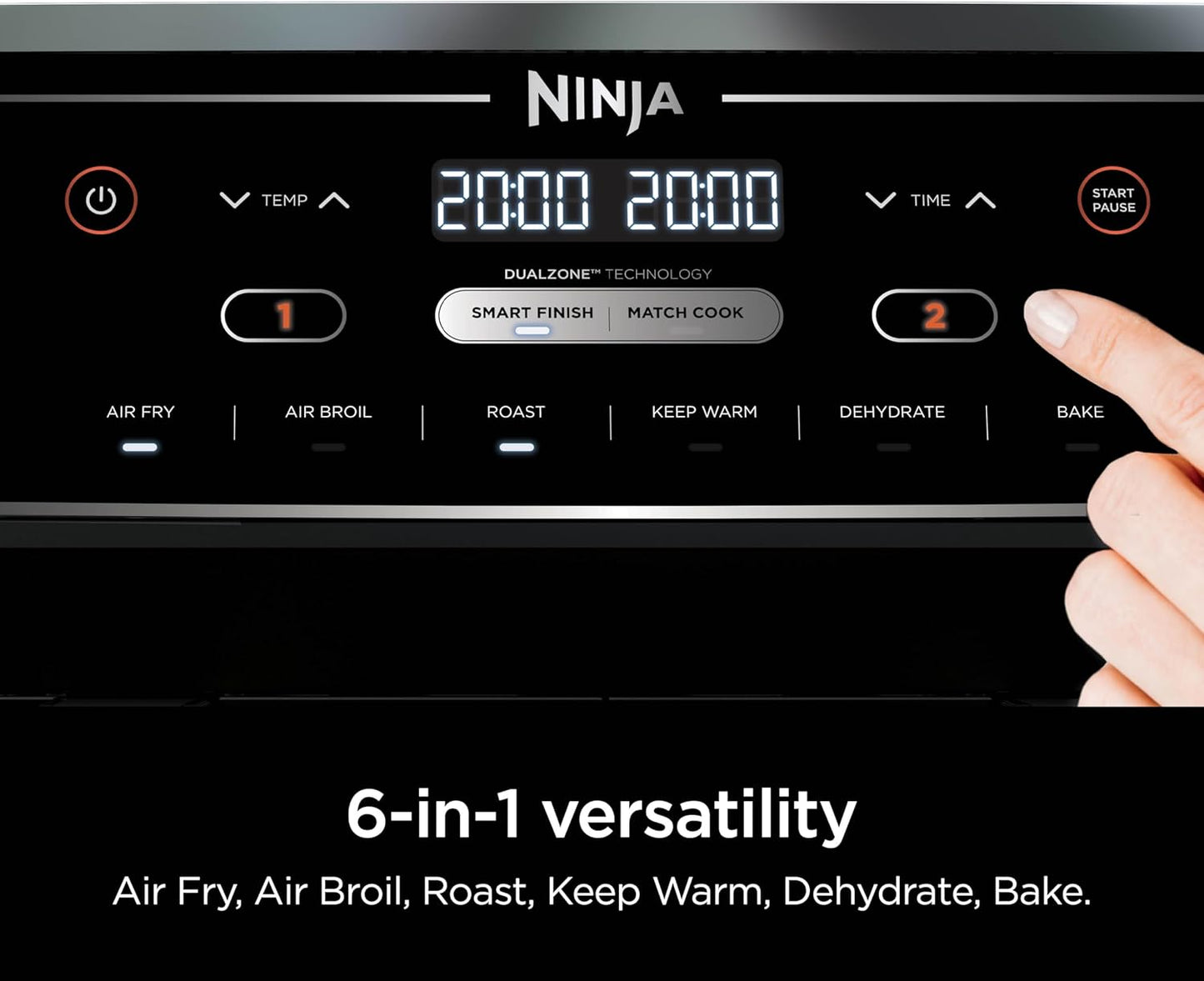 Ninja Foodi 10-qt. 6-in-1 DualZone XL Air Fryer, 2 Independent Baskets, Black, DZ302C (Canadian Version)