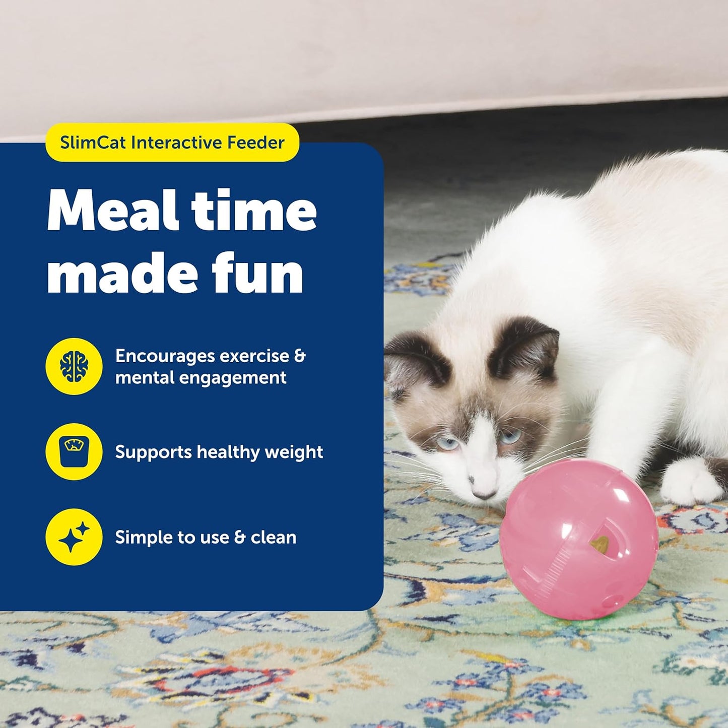 Interactive Cat Treat & Food Feeder Ball – Slim Adjustable Puzzle Toy for Cats