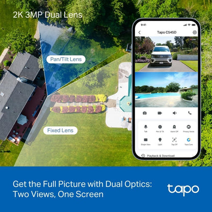 TP-Link Tapo C545D Outdoor 2K Dual-Lens Wi-Fi Security Camera with AI Detection