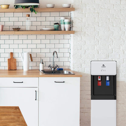 Avalon Bottom Loading Water Cooler Dispenser, Hot/Cold, Child Safety Lock, UL/Energy Star Approved- White