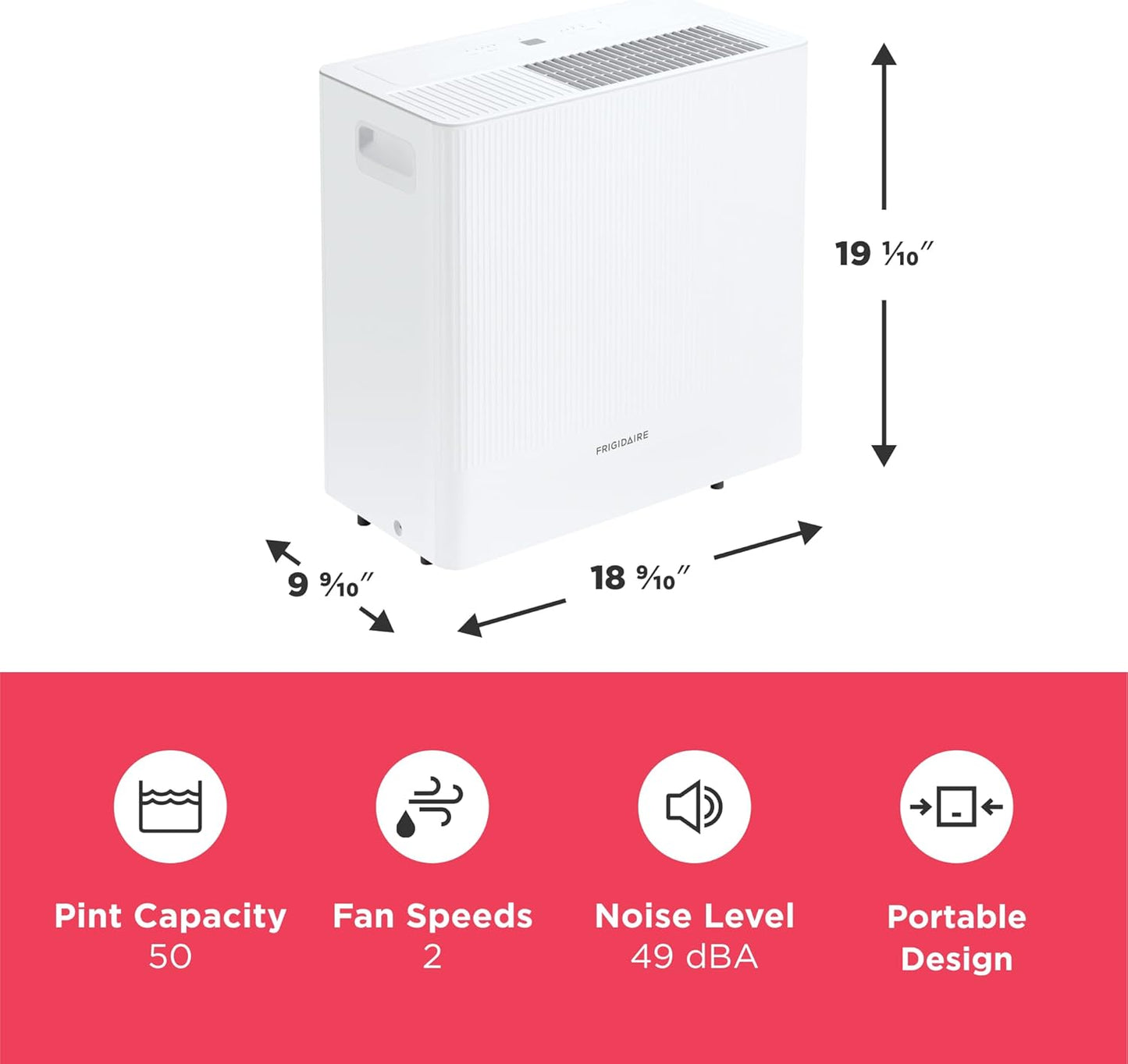 Frigidaire 23.66 L (50 Pints) with Built-In Pump Dehumidifier and Wi-Fi