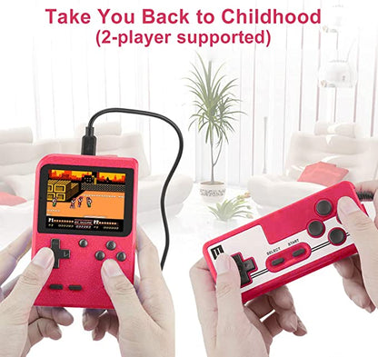 ULTREND Retro Handheld Game Console - 400 FC Games, 3.0-Inch Screen, Rechargeable (Red)