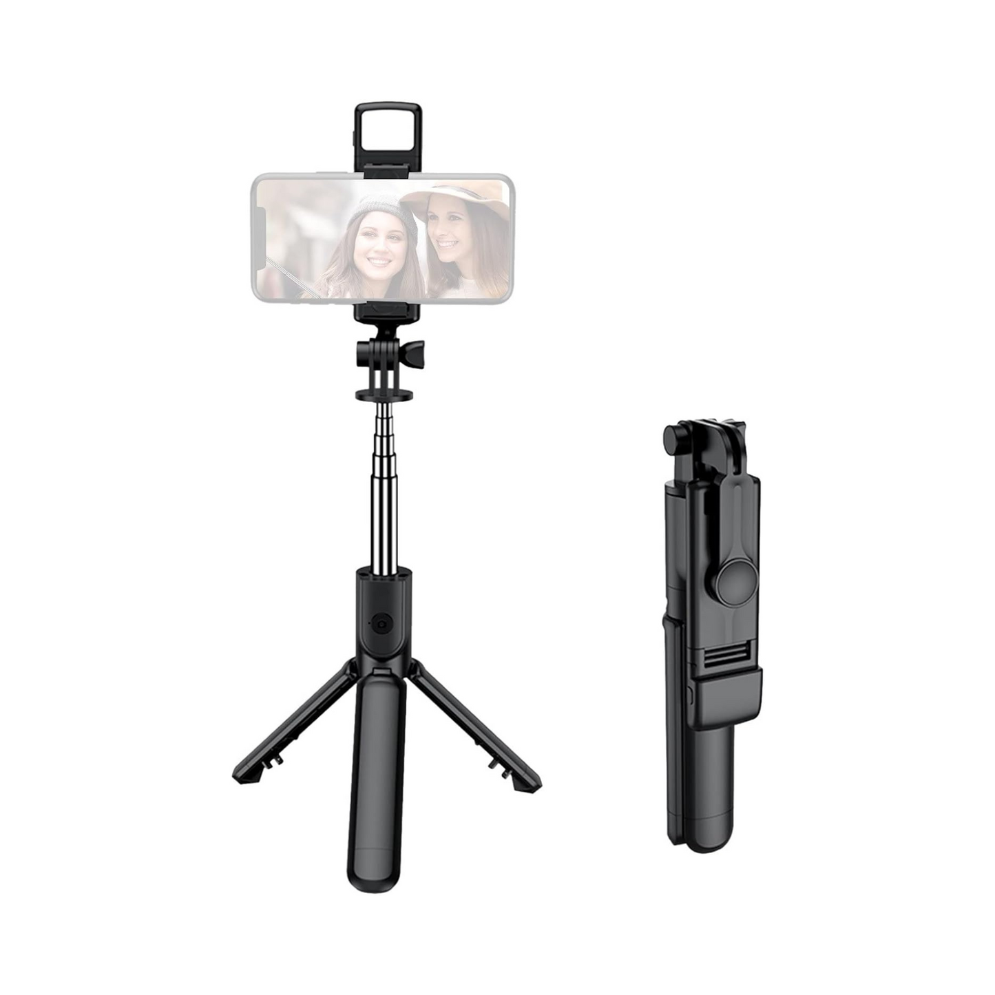 3-in-1 Selfie Stick Tripod with Light and Remote - Portable and Rotatable