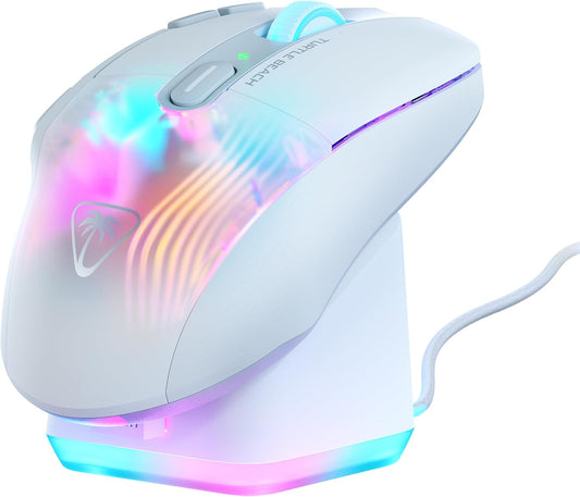 Kone XP Air Wireless Ergonomic RGB Gaming Mouse, Bluetooth, 19K DPI Optical Sensor, 100-hour Battery & Charging Dock, 29 Programmable Inputs, 4D Wheel