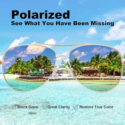 CARFIA Polarized Womens Sunglasses UV Protection Classic Pilot Sun Glasses Nickel-free Safety Metal Frame CA3216 Pink Mirror