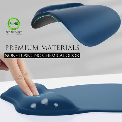 Ergonomic Gel Mouse Pad with Wrist Rest – Non-Slip Base, Smooth Lycra Surface (9.4" x 8.1")