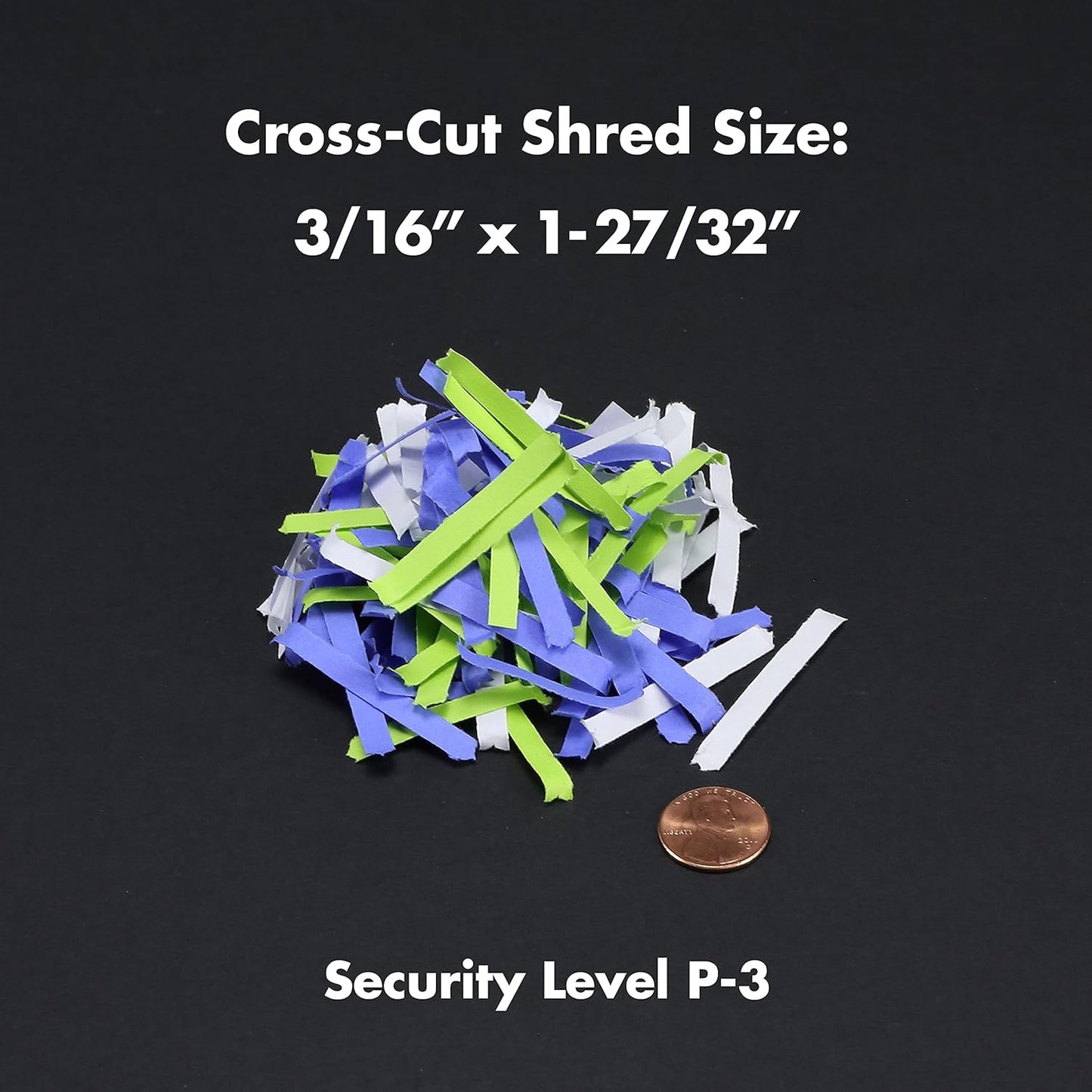 High Security Paper and Credit Card Shredder with 3.7-Gallon Wastebasket, 8-Sheet Cross-Cut with Basket