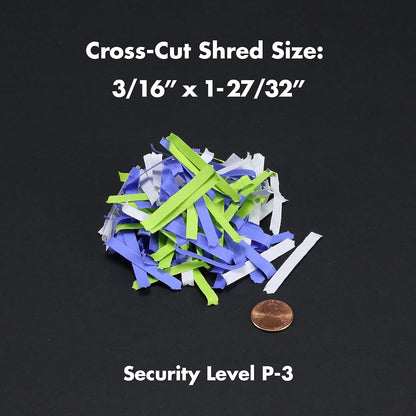 High Security Paper and Credit Card Shredder with 3.7-Gallon Wastebasket, 8-Sheet Cross-Cut with Basket