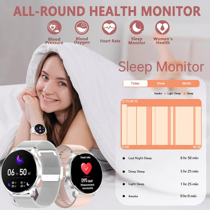 HER Luxury Smart Watch with Bluetooth Calling, 1.32" Custom Dial Fitness Tracker – Heart Rate, Sleep & Step Monitor, Waterproof, Android & iPhone Compatible