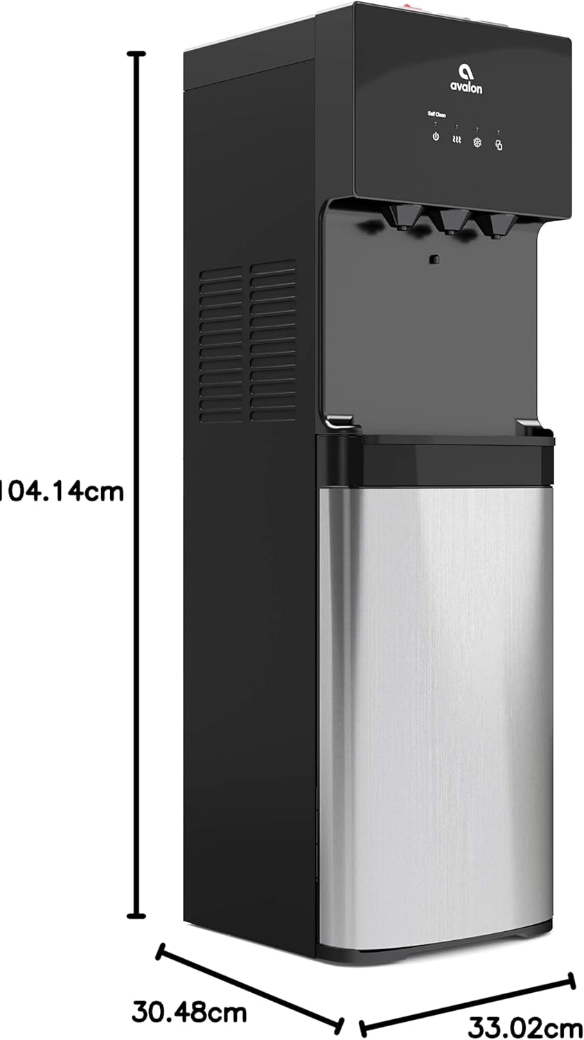 Avalon Bottom Loading Water Cooler Water Dispenser, 3 Temperature, UL/Energy Star Approved, Black & Stainless Steel