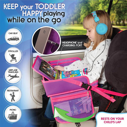Toddler & Kids Travel Tray for Car Seats and Airplanes - Essential Lap Desk for Road Trips and Activities