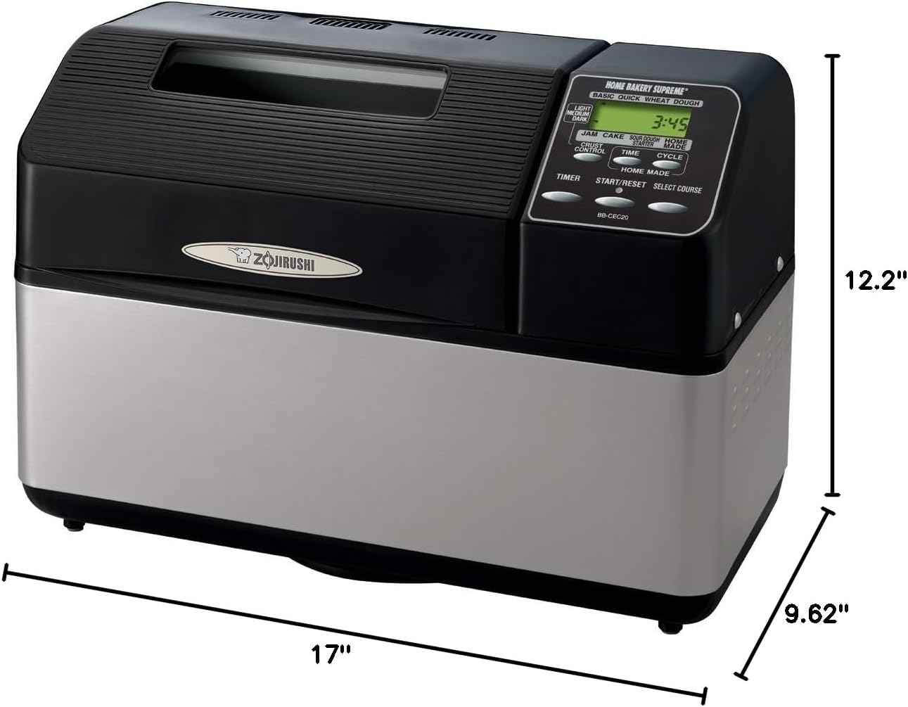 Zojirushi Home Bakery Supreme Bread Maker BB-CEC20, 2lb Bread Machine with 10 Pre-Programmed Settings & Delay Timer
