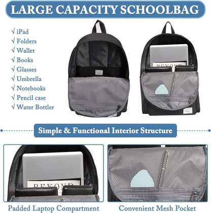 BlackTrail 15.6" Water-Resistant School Backpack with Laptop Compartment