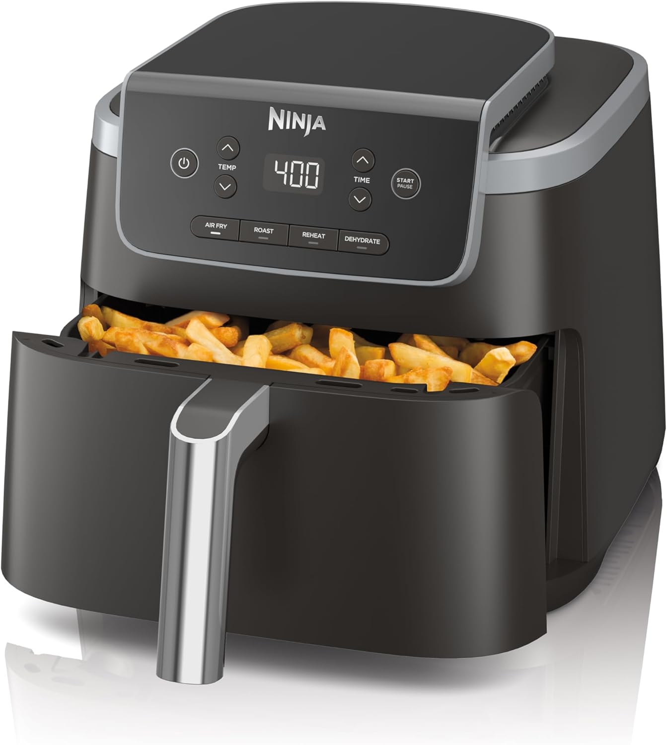 Ninja Air Fryer Pro 4in1, 5 QT (4.7 L) Capacity, Air Fry, Roast, Bake, Reheat, Dehydrate, Roast, Crisp Technology, Nonstick Basket & Crisper Plate, Grey, AF141C (Canadian Version)