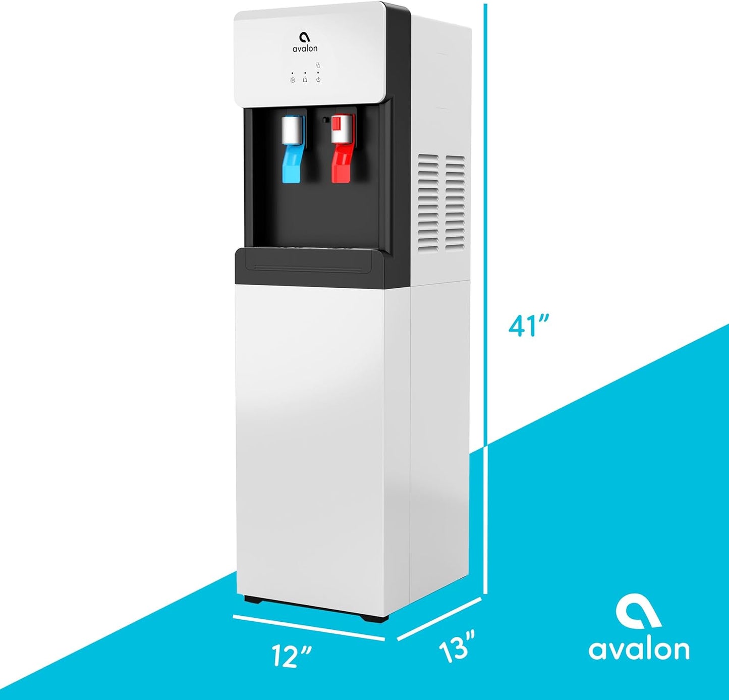 Avalon Bottom Loading Water Cooler Dispenser, Hot/Cold, Child Safety Lock, UL/Energy Star Approved- White