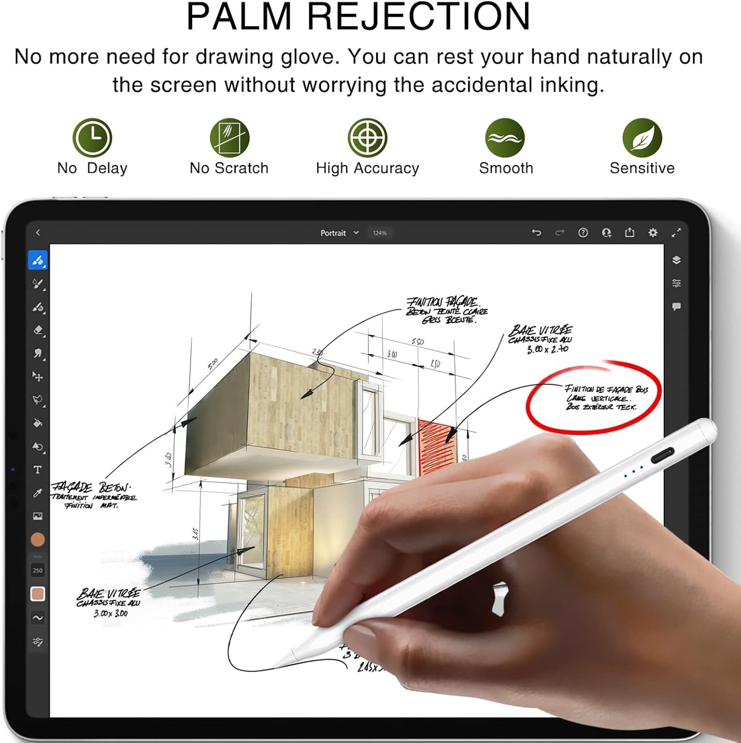 Stylus Pen for iPad 2018-2025, Fast Charging Magnetic Pencil (1st Generation) with Tilt Sensitivity & Palm Rejection for iPad 6/7/8/9/10/11, Air 3/4/5/M2/M3, iPad mini 5/6/7, iPad
