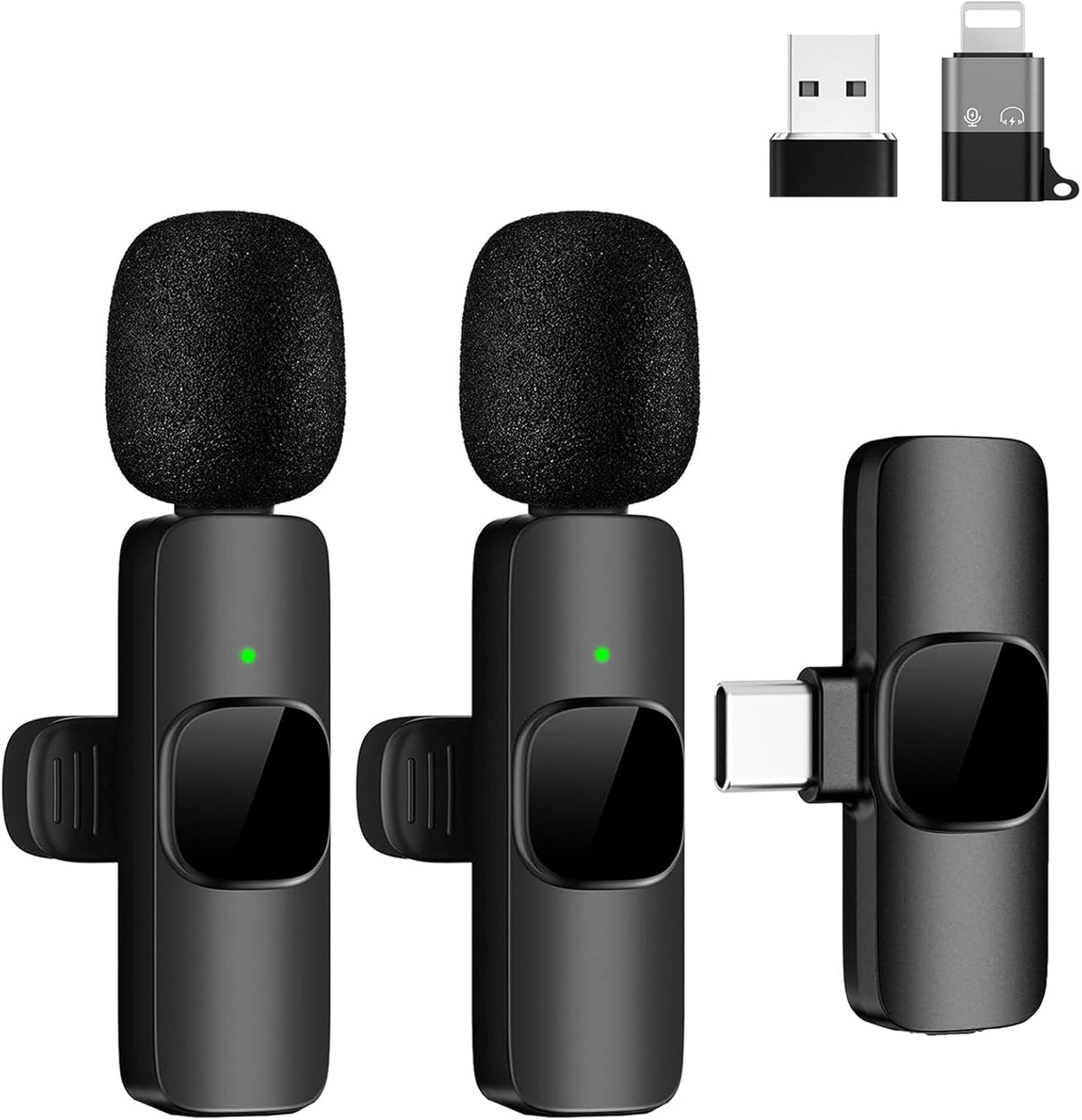 ULTRENDS Wireless Lavalier Dual Microphone – Plug & Play for iPhone/iPad | Micro-Cravate Sans Fil Double avec Connecteur Lightning