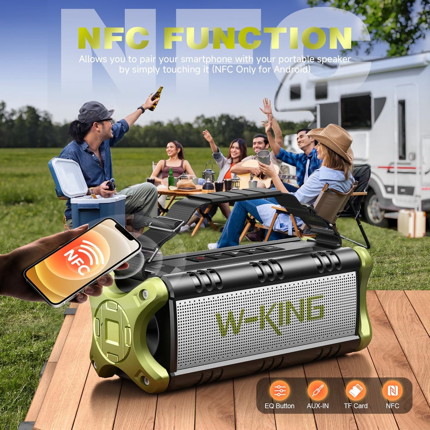 W-King 90W Peak Bluetooth Speaker, Portable Speakers Bluetooth Wireless, IPX6 Waterproof Outdoor Speakers