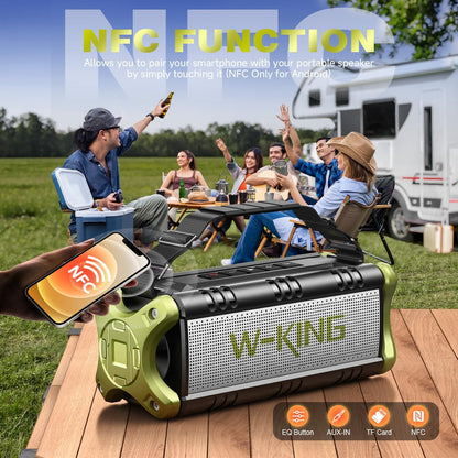 W-King 90W Peak Bluetooth Speaker, Portable Speakers Bluetooth Wireless, IPX6 Waterproof Outdoor Speakers