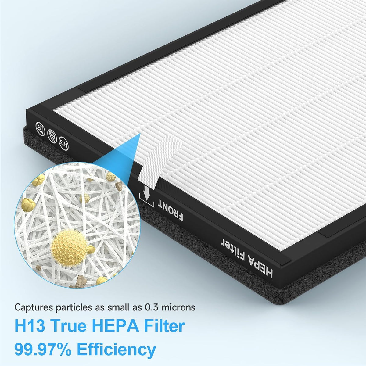 MK-AP01 Replacement Air Purifier Filter 2-Pack for TER Air, True HEPA, Activated Carbon, Washable Pre-Filter