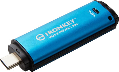 Kingston IronKey Vault Privacy 50 USB-C 128GB Flash Drive – FIPS 197 Encrypted