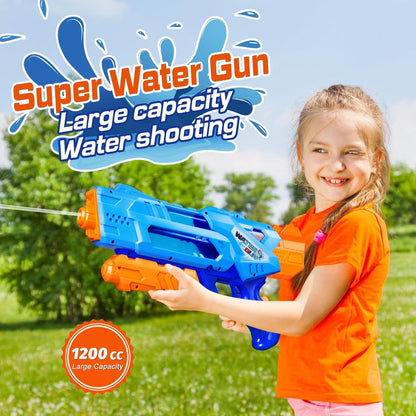 2-Pack Super Water Guns 1200CC High Capacity Water Blasters for Kids & Adults