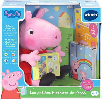 VTech Peppa Pig Read with Me Peppa Interactive Storybook Plush Toy (French Version)