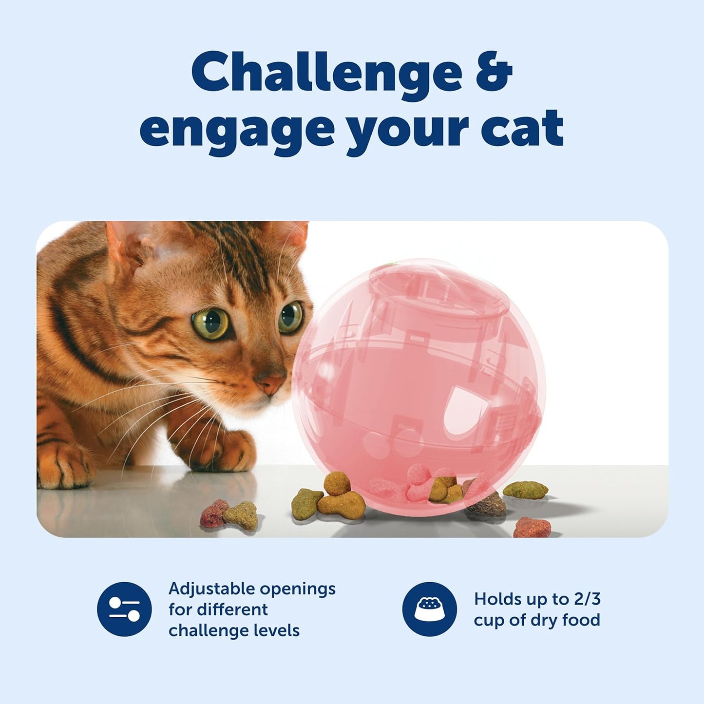 Interactive Cat Treat & Food Feeder Ball – Slim Adjustable Puzzle Toy for Cats