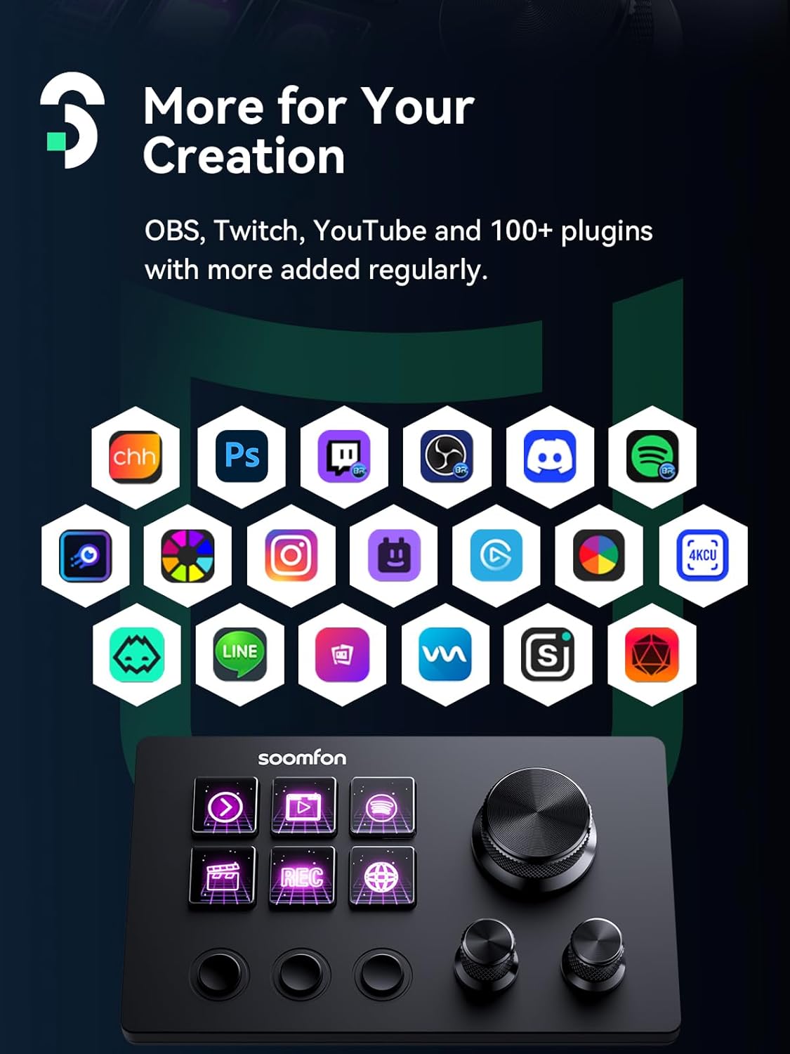 SOOMFON Stream Controller SE – 6-Key LCD Stream Deck for PC & Mac