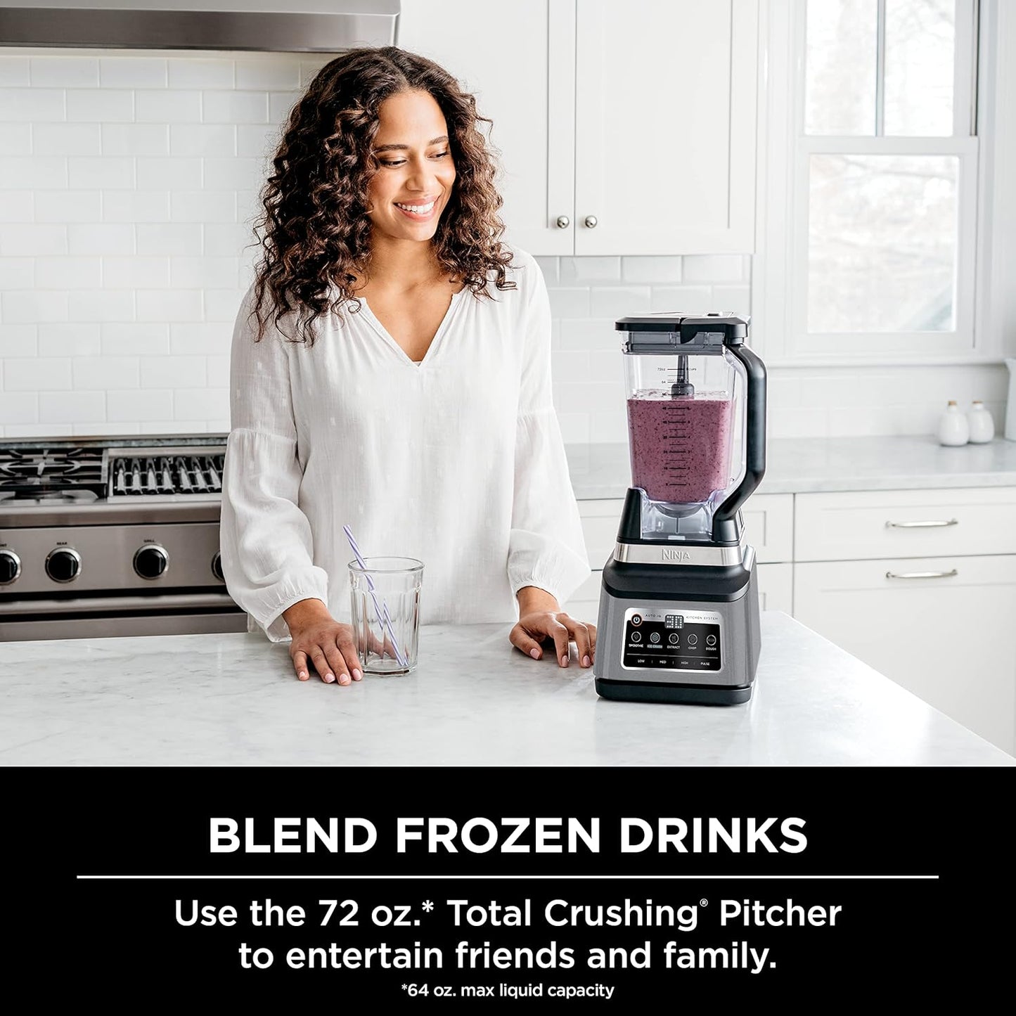 Ninja BN801C, Professional Plus Kitchen System With Auto-iQ, 72oz Pitcher, Black/Silver, 1400W