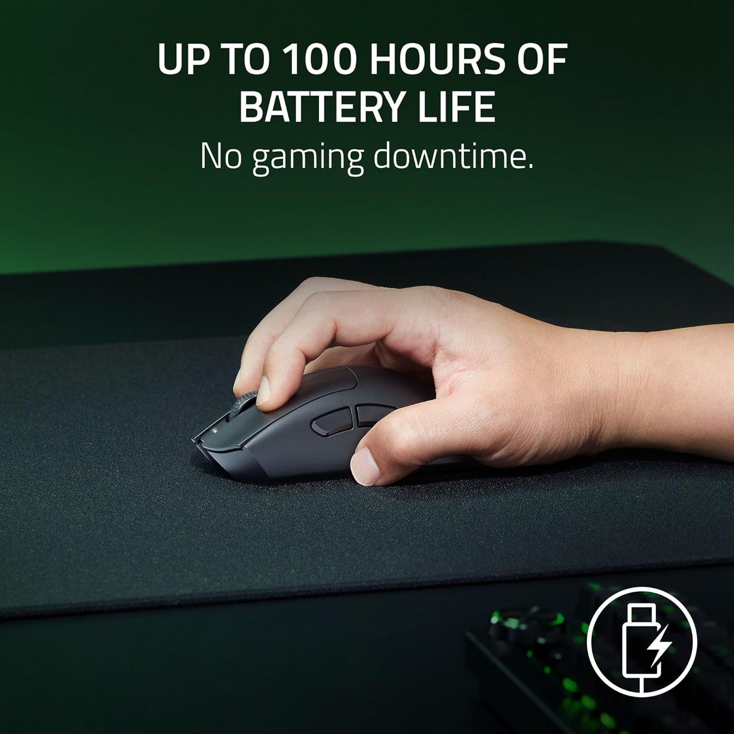 Razer DeathAdder V3 HyperSpeed Wireless Gaming Mouse – 26K DPI, 55g, Black