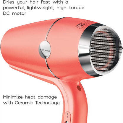 InfinitiPRO by Conair SmoothWrap Ionic Hair Dryer with Diffuser – Apricot Crush