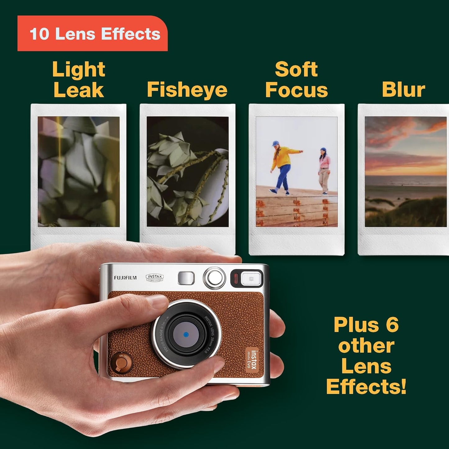 Fujifilm INSTAX Mini Evo Hybrid Instant Camera - Brown