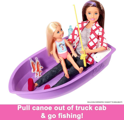 Barbie 3-in-1 DreamCamper Vehicle, approx. 3-ft, Transforming Camper with Pool, Truck, Boat and 60 Accessories, Great Toy for 3 to 7 Year Olds