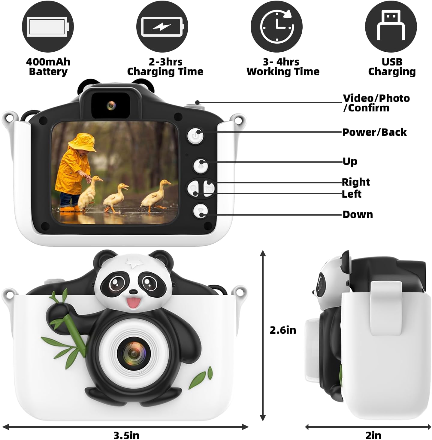 Kids Digital Camera with Selfie Video & 64GB Card – Gift for Girls & Boys Age 3–8