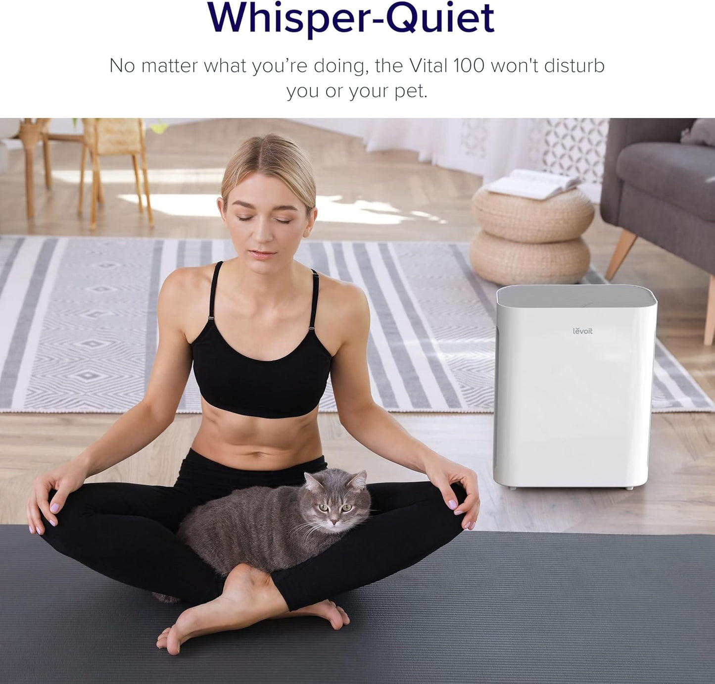 Levoit Vital 100 Air Purifier for Large Rooms – 3-Stage Filtration, Washable Pre-Filter, HEPA & Carbon Filter for Allergies, Smoke & Pet Hair