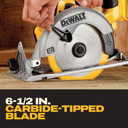 DEWALT 20V MAX* 6-1/2-Inch Circular Saw Kit, 5.0-Ah (DCS391P1)