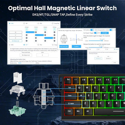 X68 HE 8000Hz Rapid Trigger Magnetic Gaming Keyboard – 0.01mm RT, RGB, 60% - Black