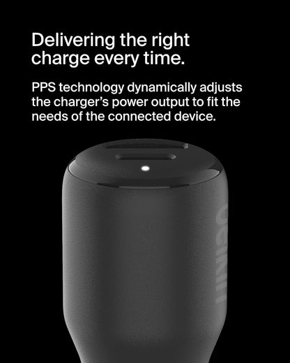 Belkin BoostCharge 42W Dual Car Charger – USB-C 30W PPS & USB-A Fast Charging
