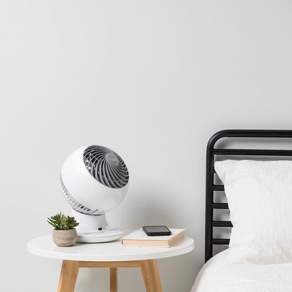 WOOZOO Desk Fan with Remote, Oscillating Table Air Circulator, 5 Speeds, 82ft Max Air Distance, Adjustable Tilt, Low Noise Motor, Small Fan for Bedroom, Office, Dorm, White