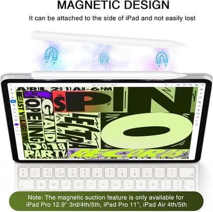 Stylus Pen for iPad 2018-2025, Fast Charging Magnetic Pencil (1st Generation) with Tilt Sensitivity & Palm Rejection for iPad 6/7/8/9/10/11, Air 3/4/5/M2/M3, iPad mini 5/6/7, iPad