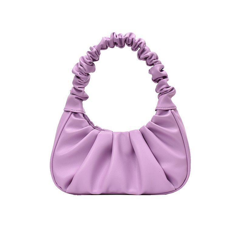 Women Hobo Pleated Tote Bag Candy Color Underarm Bag Small Handbag And Purses Shoulder Bag