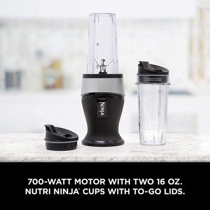 Ninja Fit Compact Personal Portable Blender, 700-Watt Base, (2) 16-oz. Cups and Spout Lids
