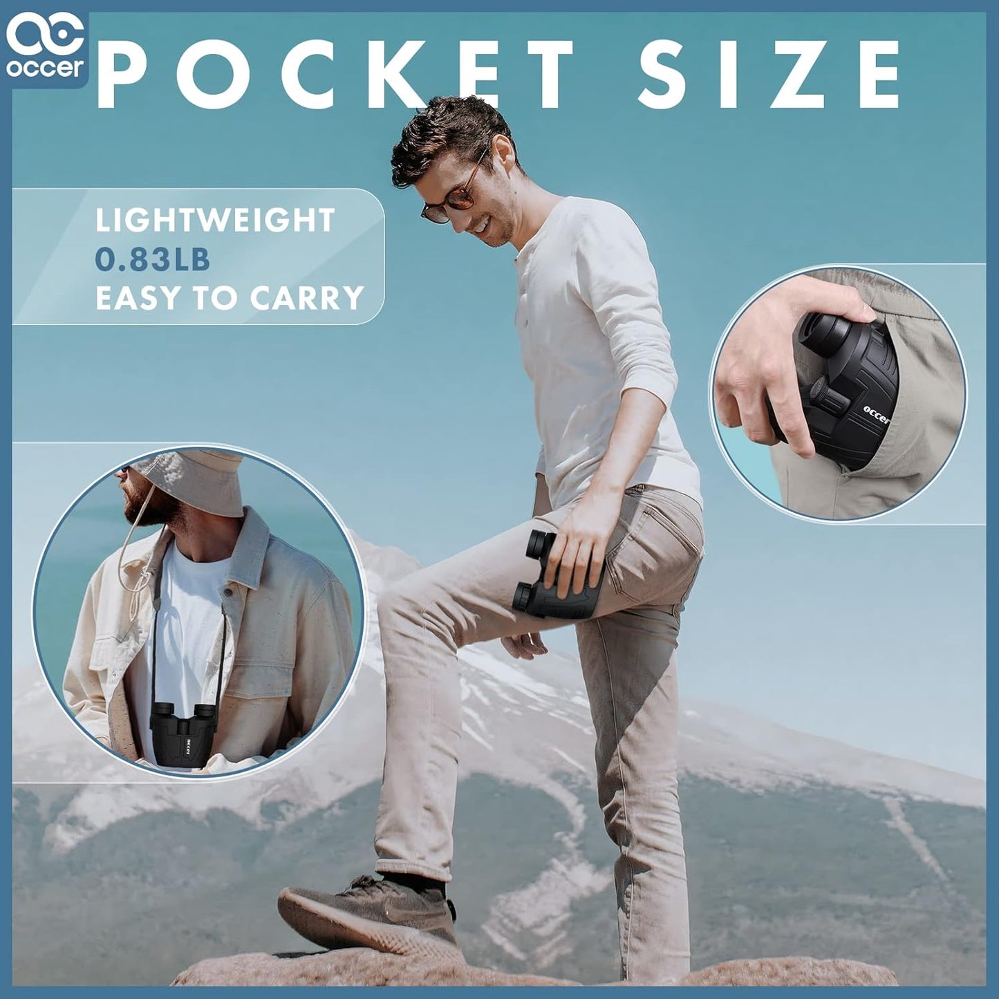 12x25 Compact Binoculars – Lightweight HD BAK4 Prism Binoculars for Travel & Bird Watching