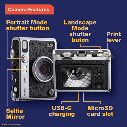 Fujifilm INSTAX Mini Evo Hybrid Instant Camera - Brown