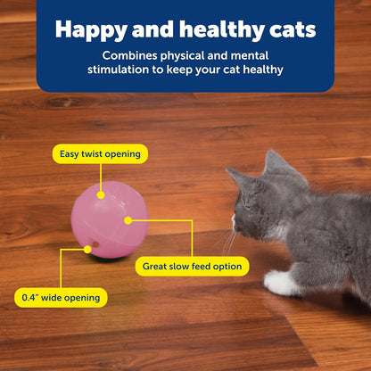Interactive Cat Treat & Food Feeder Ball – Slim Adjustable Puzzle Toy for Cats